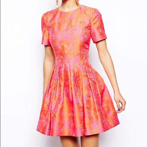 asos pink and orange dress